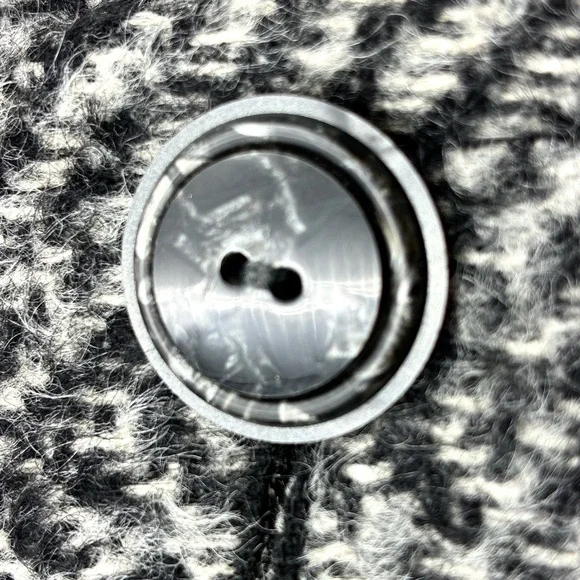 Italian Black and Gray Wool Women's Pea Coat, Size L - Picture 5 of 10